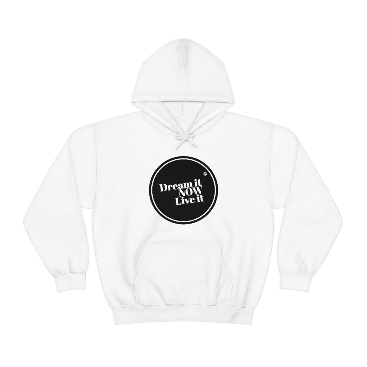 Dream it NOW Live it Unisex Heavy Blend™ Hooded Sweatshirt - Black Logo