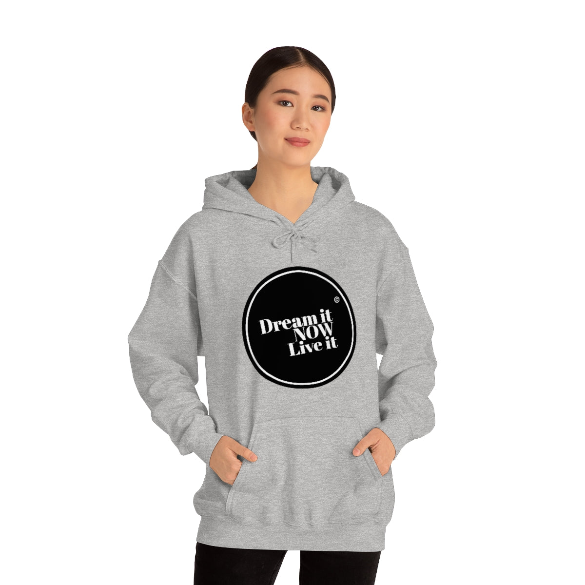Dream it NOW Live it Unisex Heavy Blend™ Hooded Sweatshirt - Black Logo