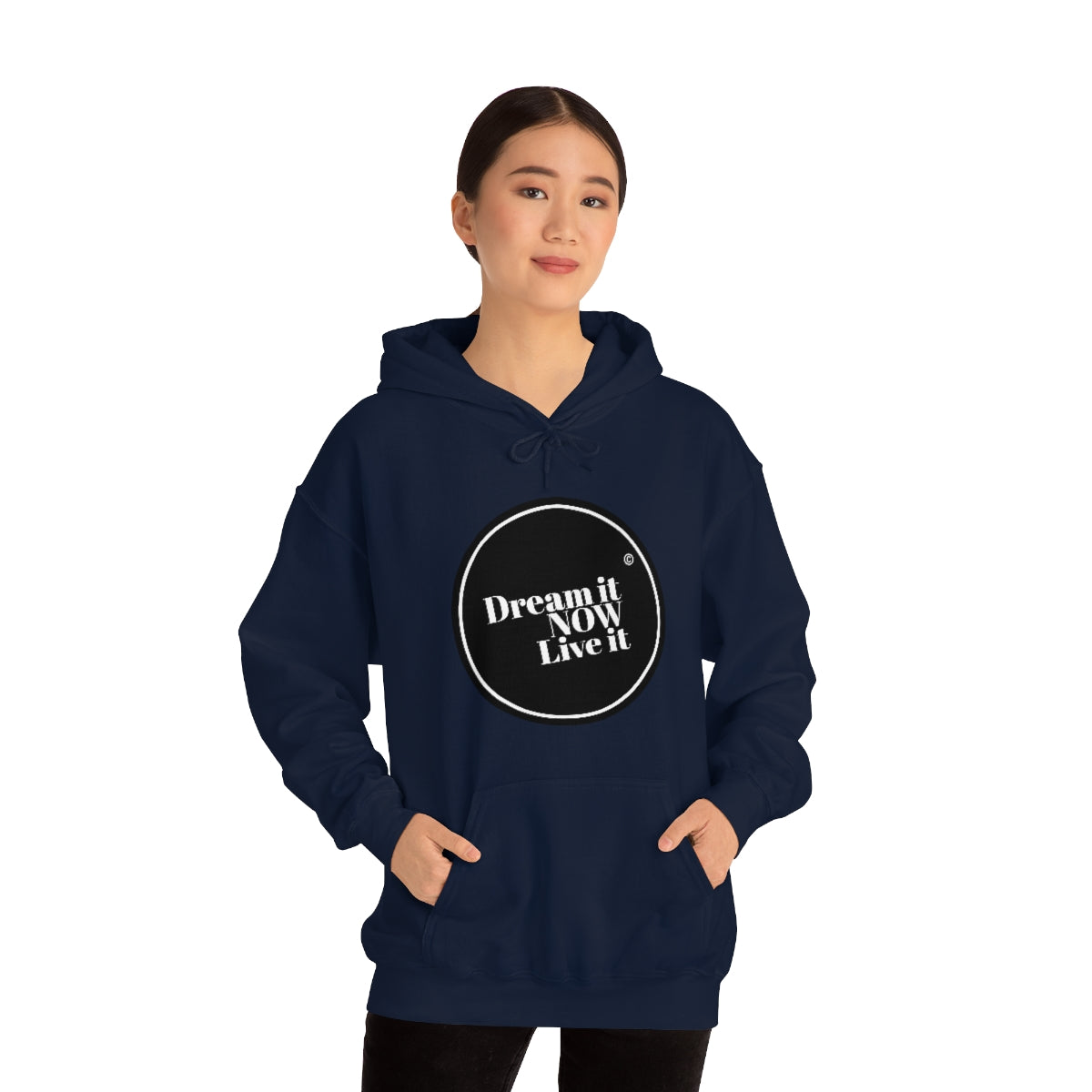 Dream it NOW Live it Unisex Heavy Blend™ Hooded Sweatshirt - Black Logo