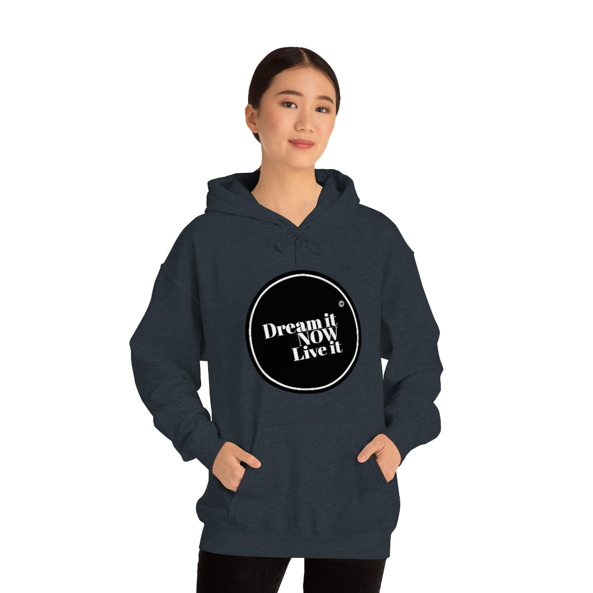 Dream it NOW Live it Unisex Heavy Blend™ Hooded Sweatshirt - Black Logo