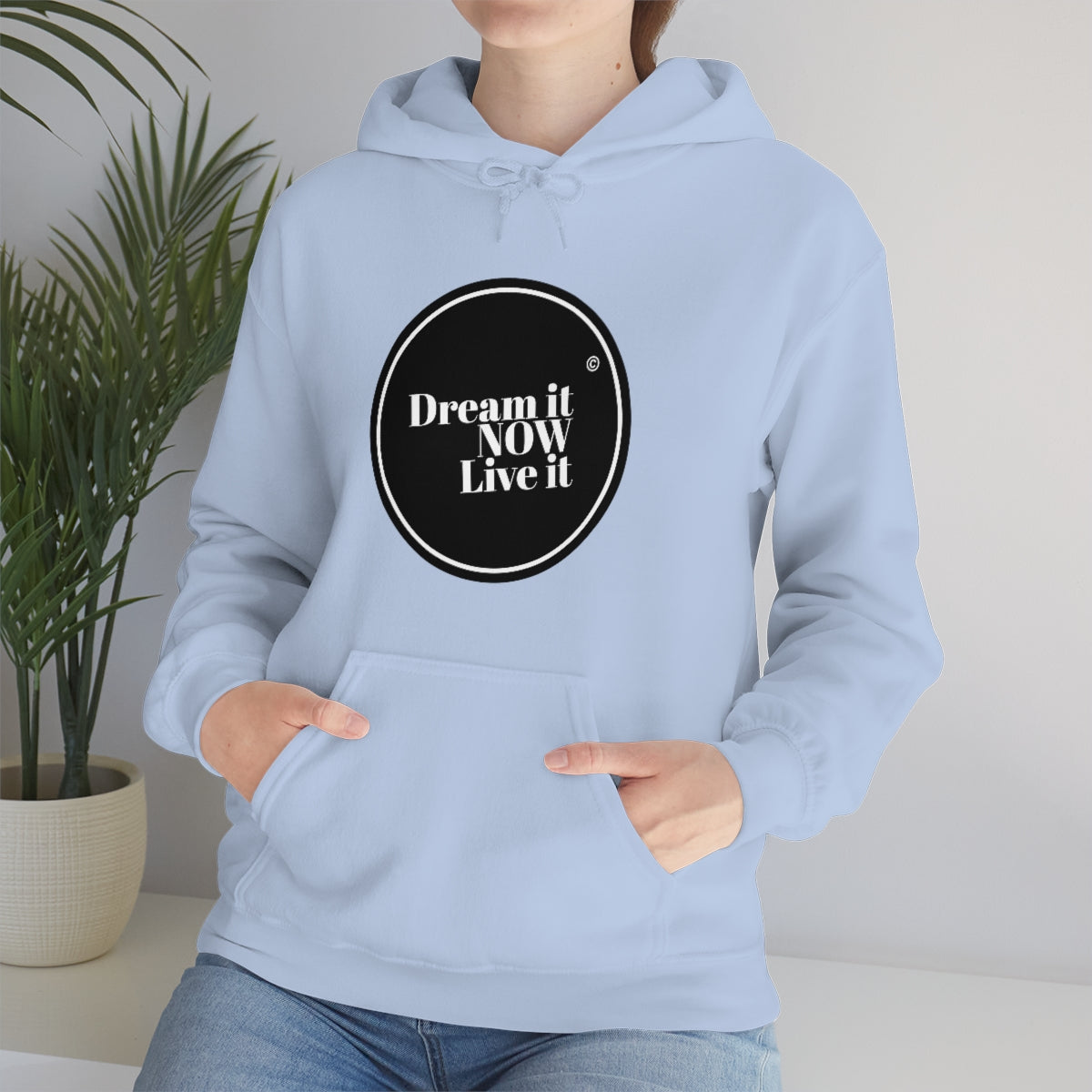 Dream it NOW Live it Unisex Heavy Blend™ Hooded Sweatshirt - Black Logo
