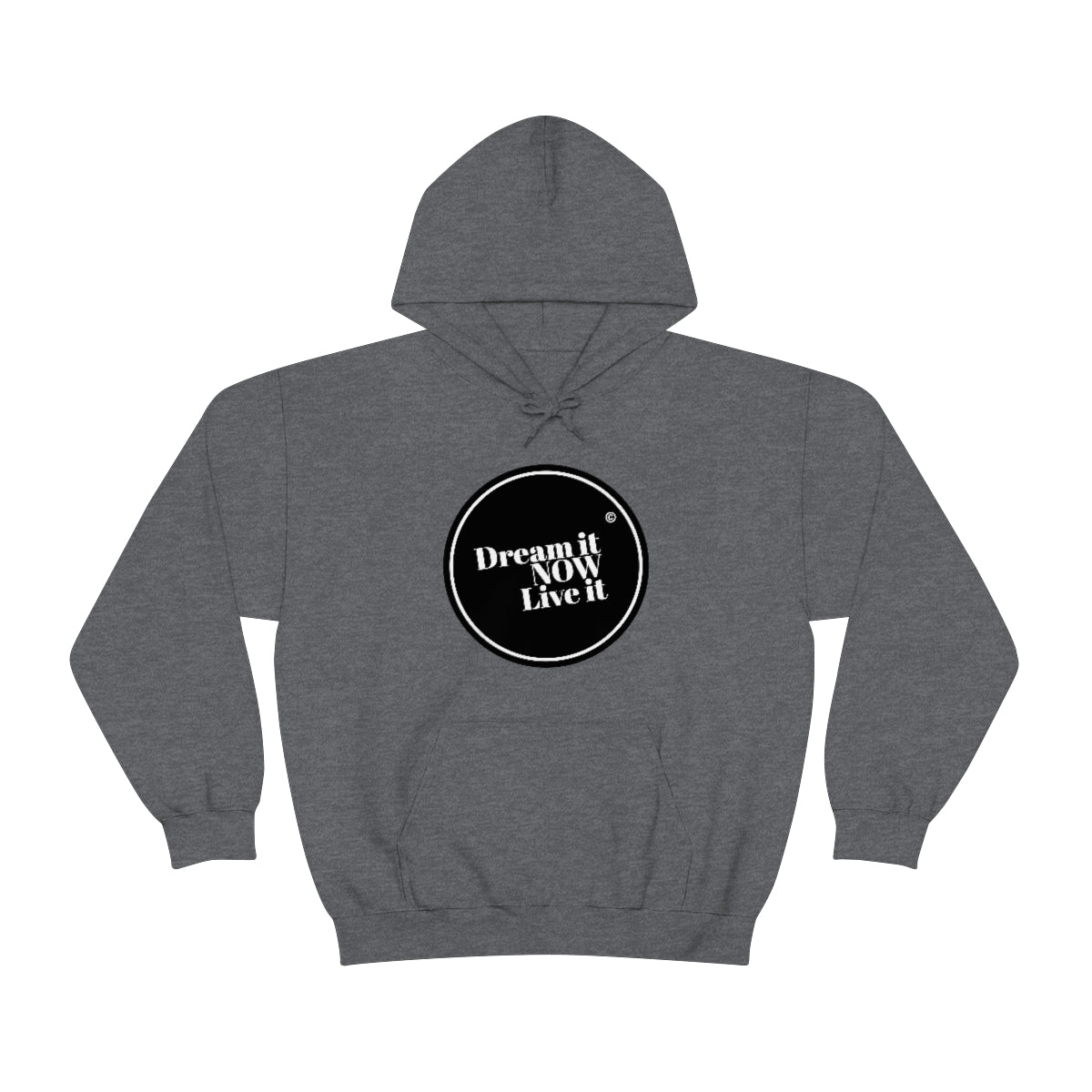 Dream it NOW Live it Unisex Heavy Blend™ Hooded Sweatshirt - Black Logo