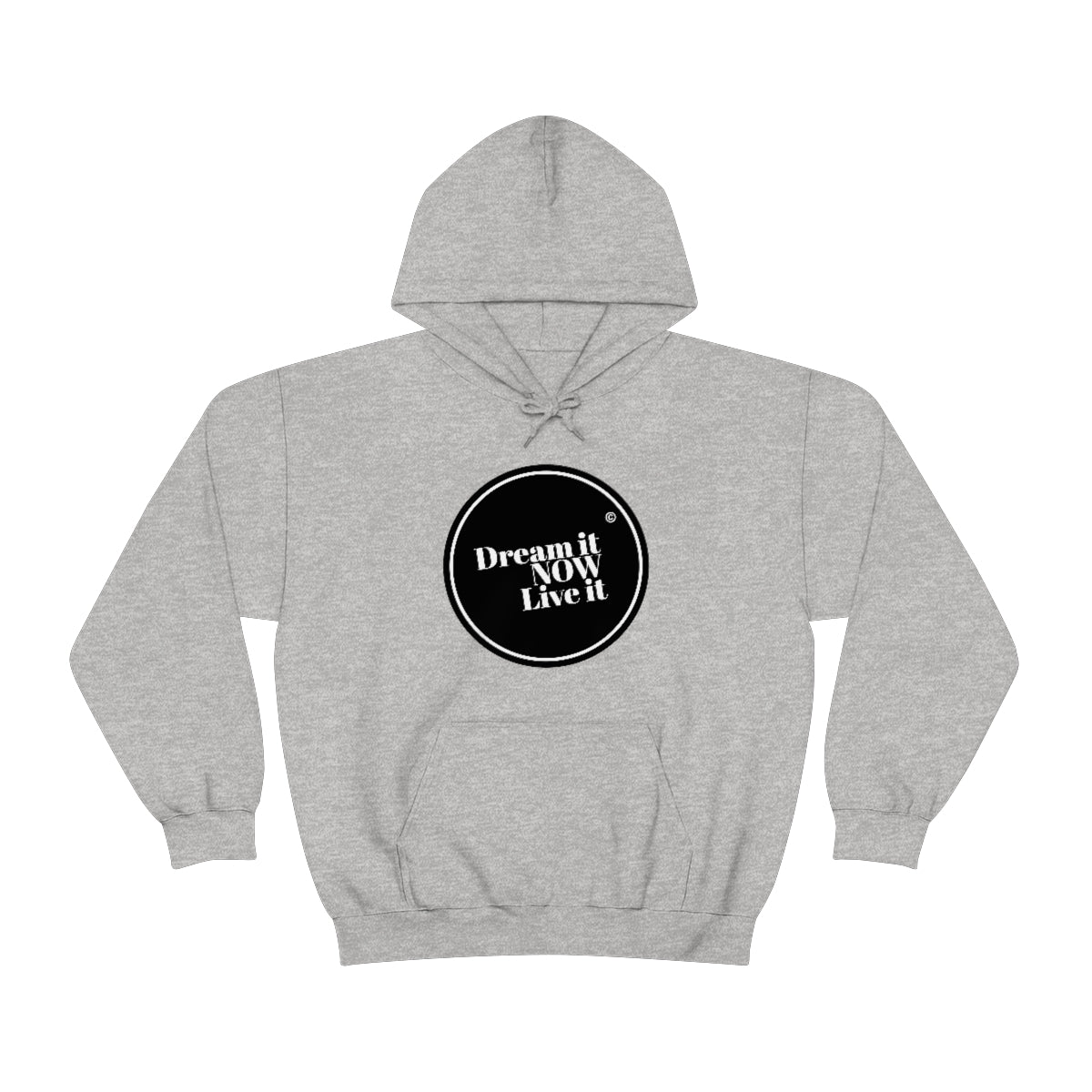 Dream it NOW Live it Unisex Heavy Blend™ Hooded Sweatshirt - Black Logo