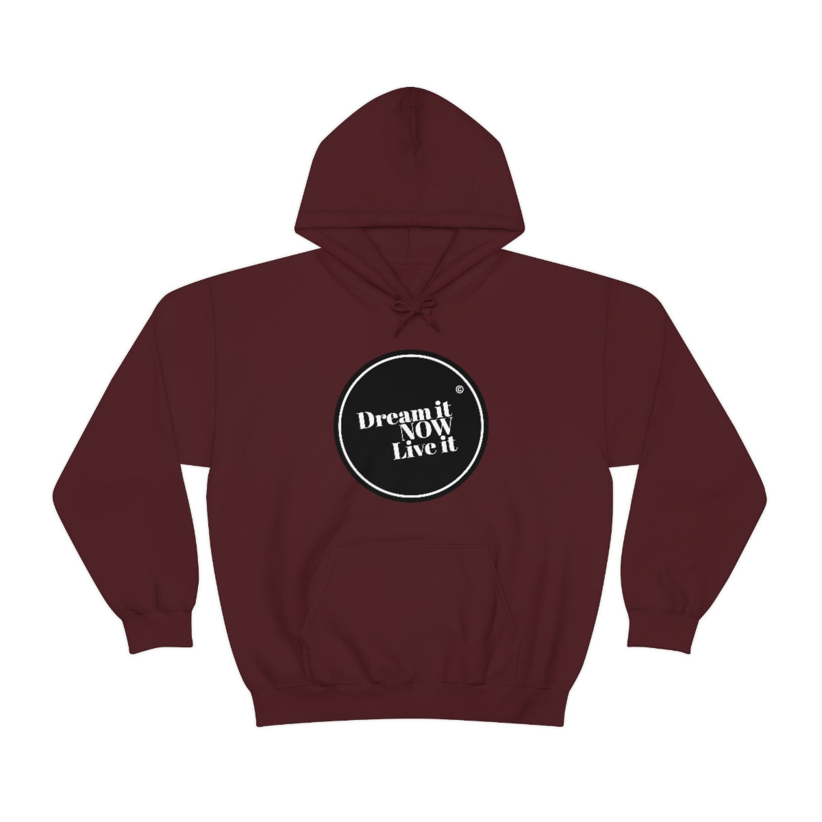 Dream it NOW Live it Unisex Heavy Blend™ Hooded Sweatshirt - Black Logo