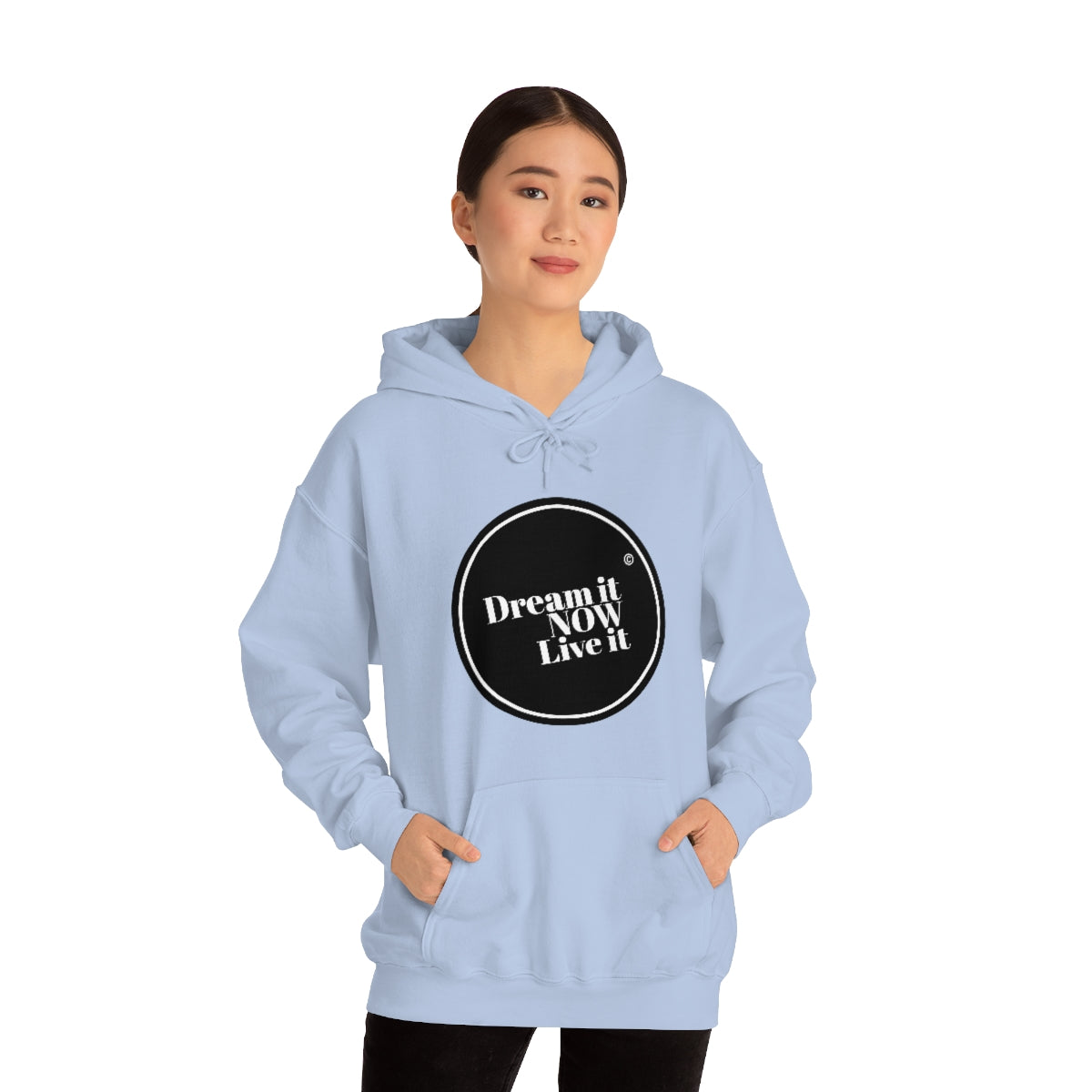 Dream it NOW Live it Unisex Heavy Blend™ Hooded Sweatshirt - Black Logo