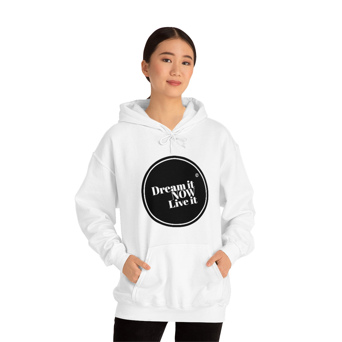 Dream it NOW Live it Unisex Heavy Blend™ Hooded Sweatshirt - Black Logo