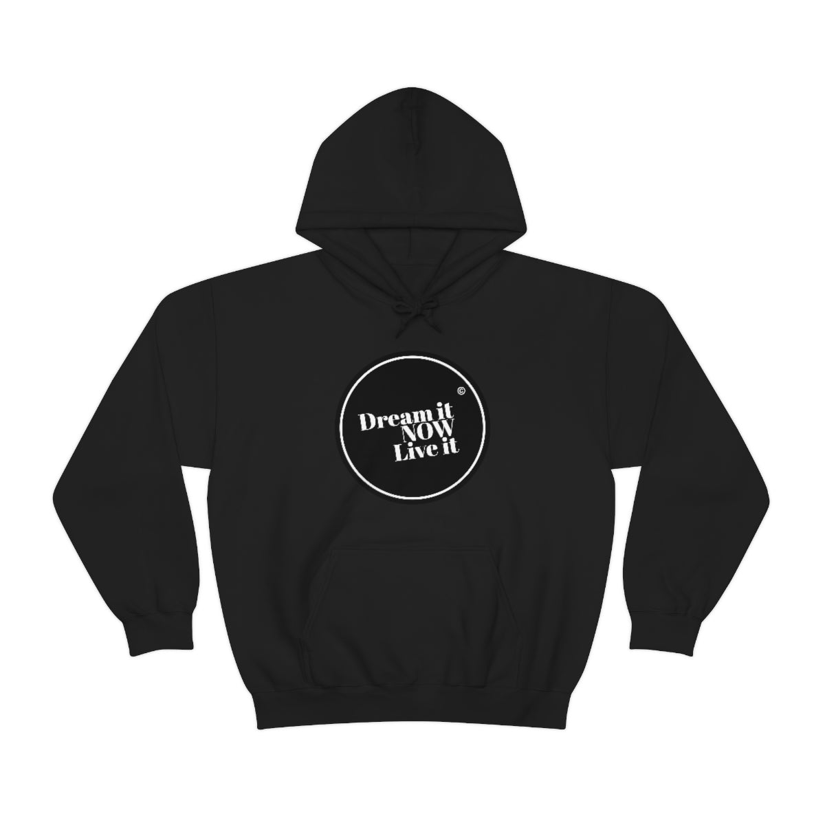 Dream it NOW Live it Unisex Heavy Blend™ Hooded Sweatshirt - Black Logo