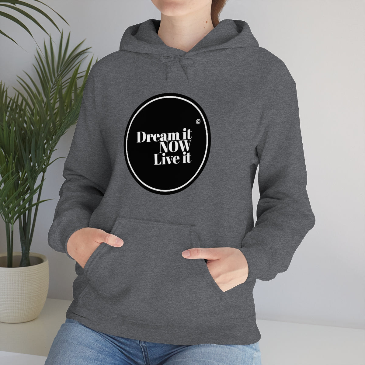 Dream it NOW Live it Unisex Heavy Blend™ Hooded Sweatshirt - Black Logo