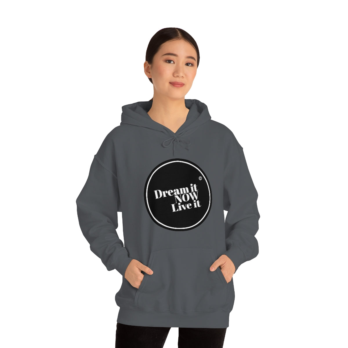 Dream it NOW Live it Unisex Heavy Blend™ Hooded Sweatshirt - Black Logo