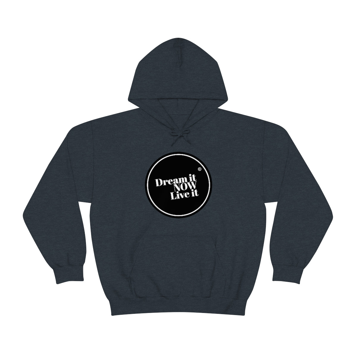 Dream it NOW Live it Unisex Heavy Blend™ Hooded Sweatshirt - Black Logo