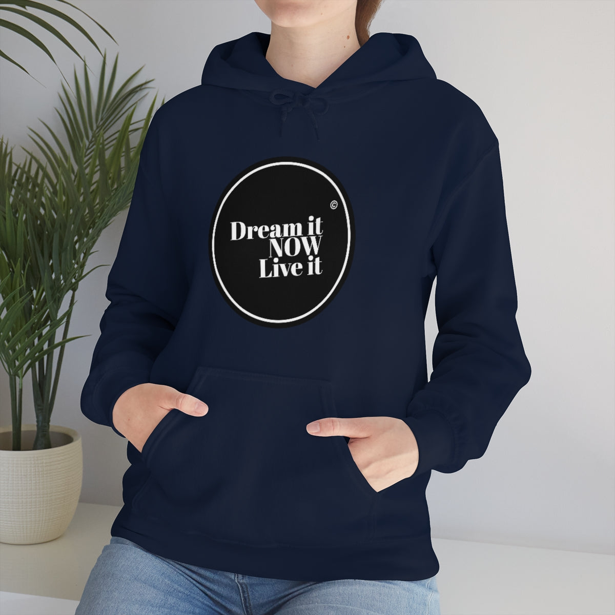 Dream it NOW Live it Unisex Heavy Blend™ Hooded Sweatshirt - Black Logo