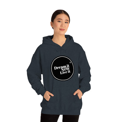 Dream it NOW Live it Unisex Heavy Blend™ Hooded Sweatshirt - Black Logo