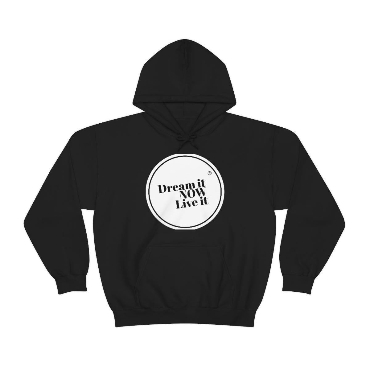 Dream it NOW Live it Unisex Heavy Blend™ Hooded Sweatshirt - White Logo