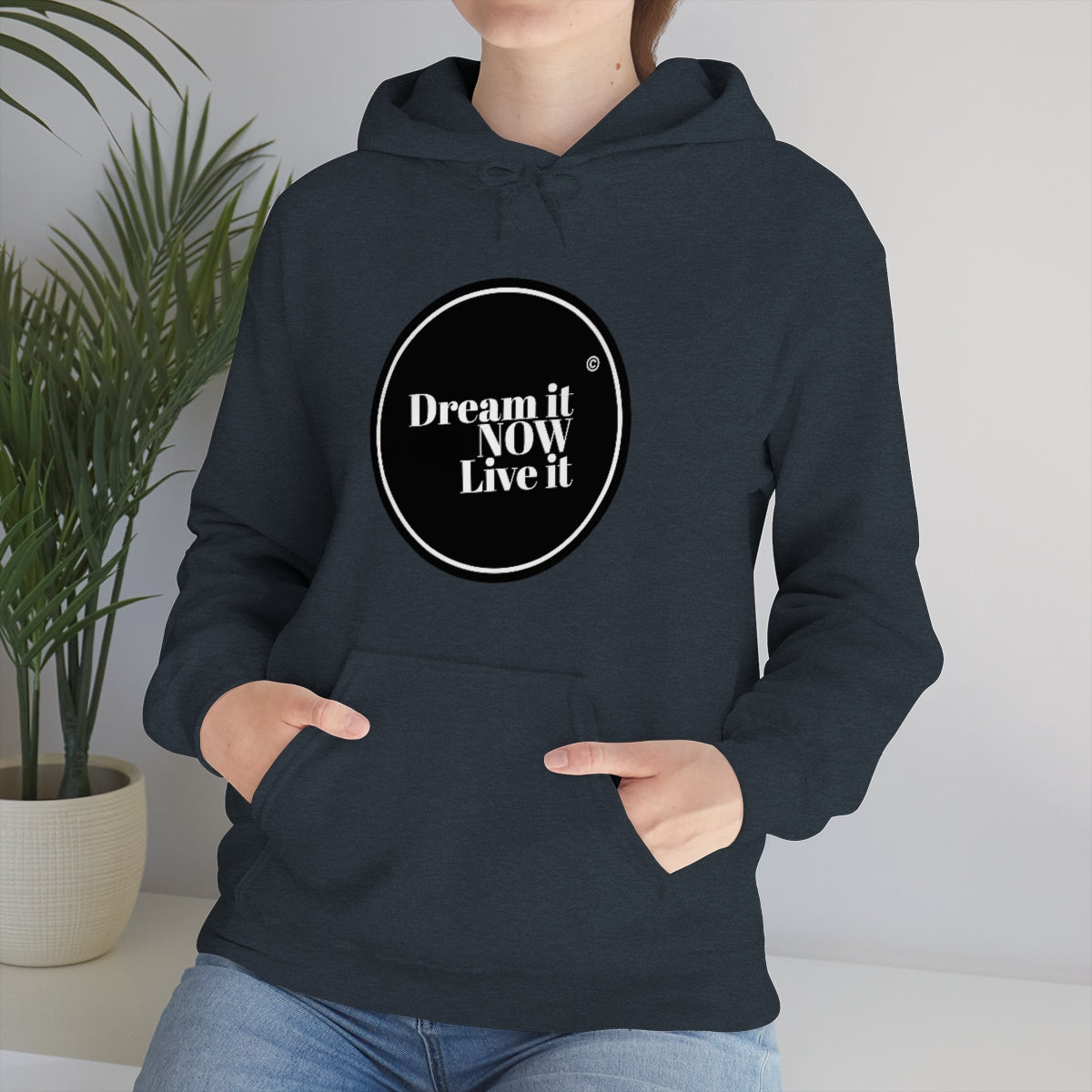 Dream it NOW Live it Unisex Heavy Blend™ Hooded Sweatshirt - Black Logo
