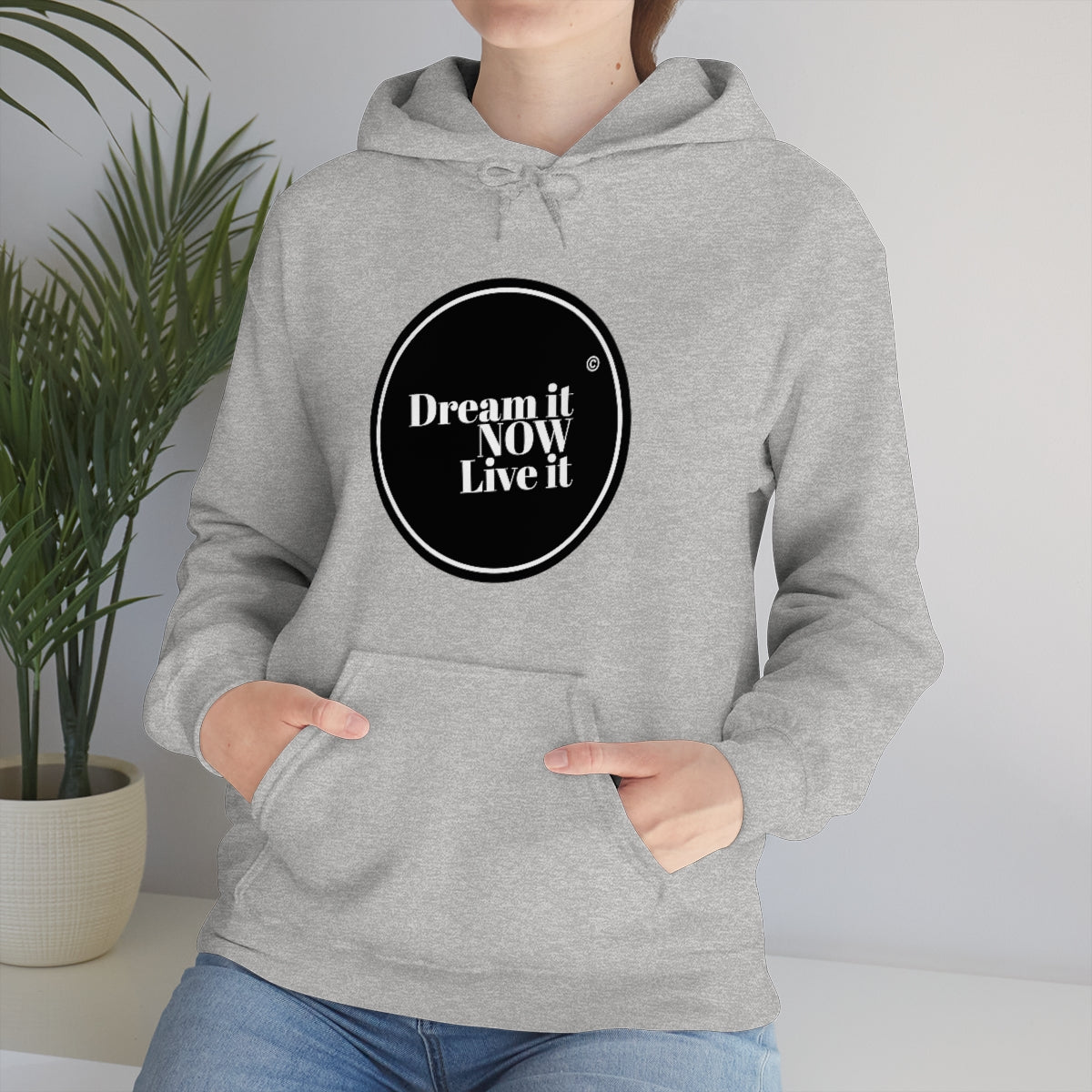 Dream it NOW Live it Unisex Heavy Blend™ Hooded Sweatshirt - Black Logo